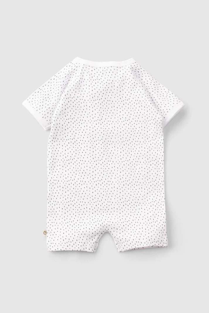 Organic Cotton Short Sleeve Romper (2-pack) with Marine Patterns - White