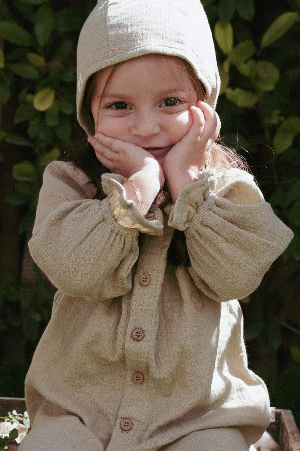 Organic Cotton Muslin Shirt - Khaki