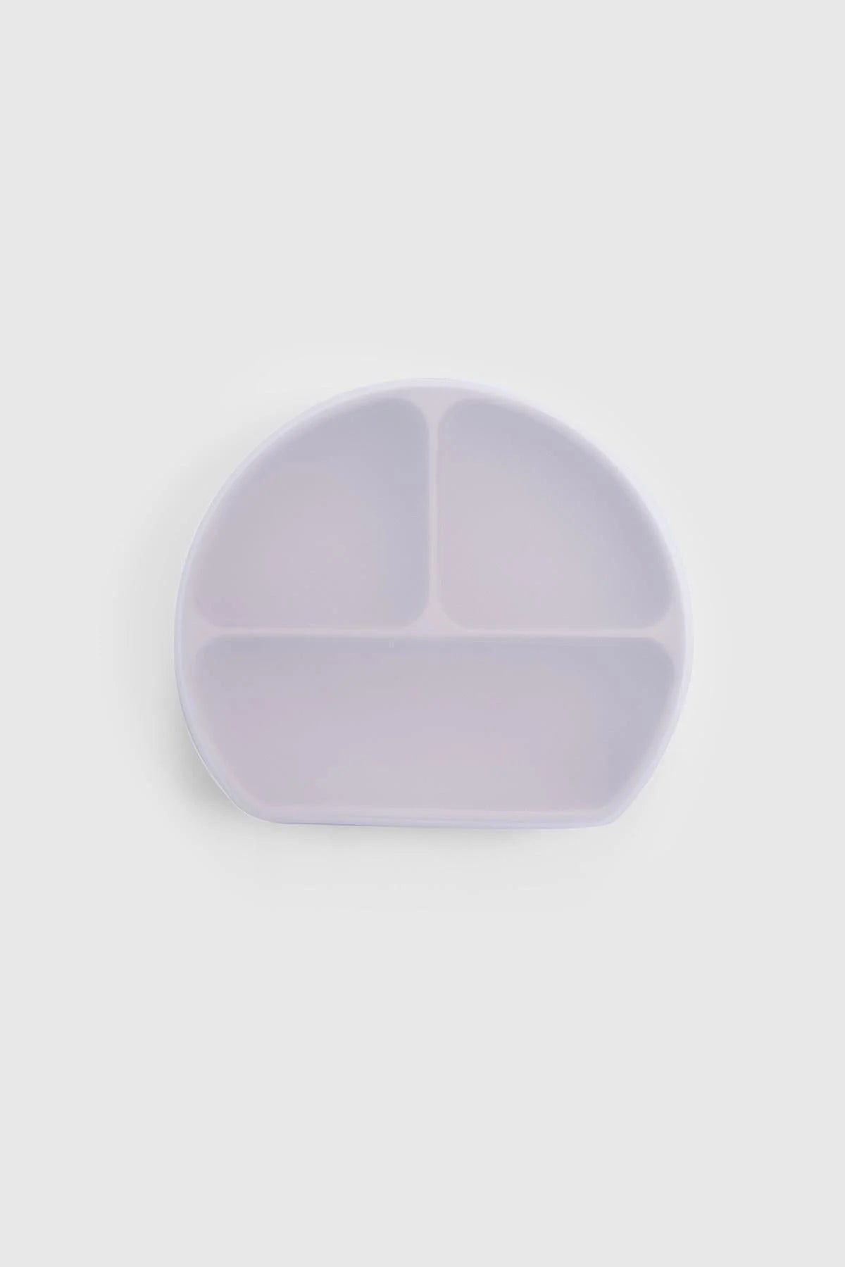3-compartment baby feeding plate with lid in pink, designed for organized mealtime and easy food storage.