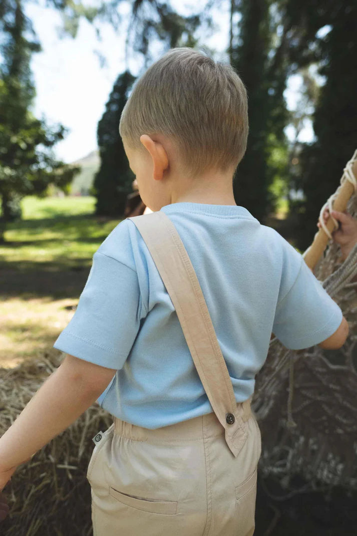 Organic Cotton Overall Pants for Kids in Beige | Durable and Stylish
