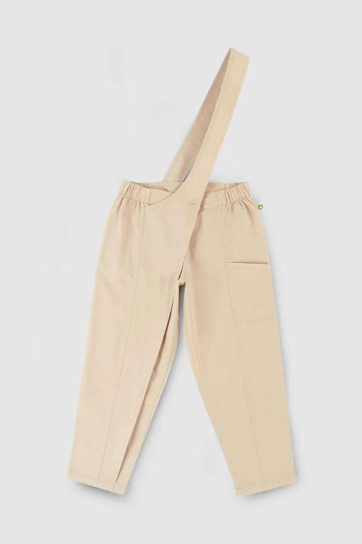 Organic Cotton Overall Pants for Kids in Beige | Durable and Stylish