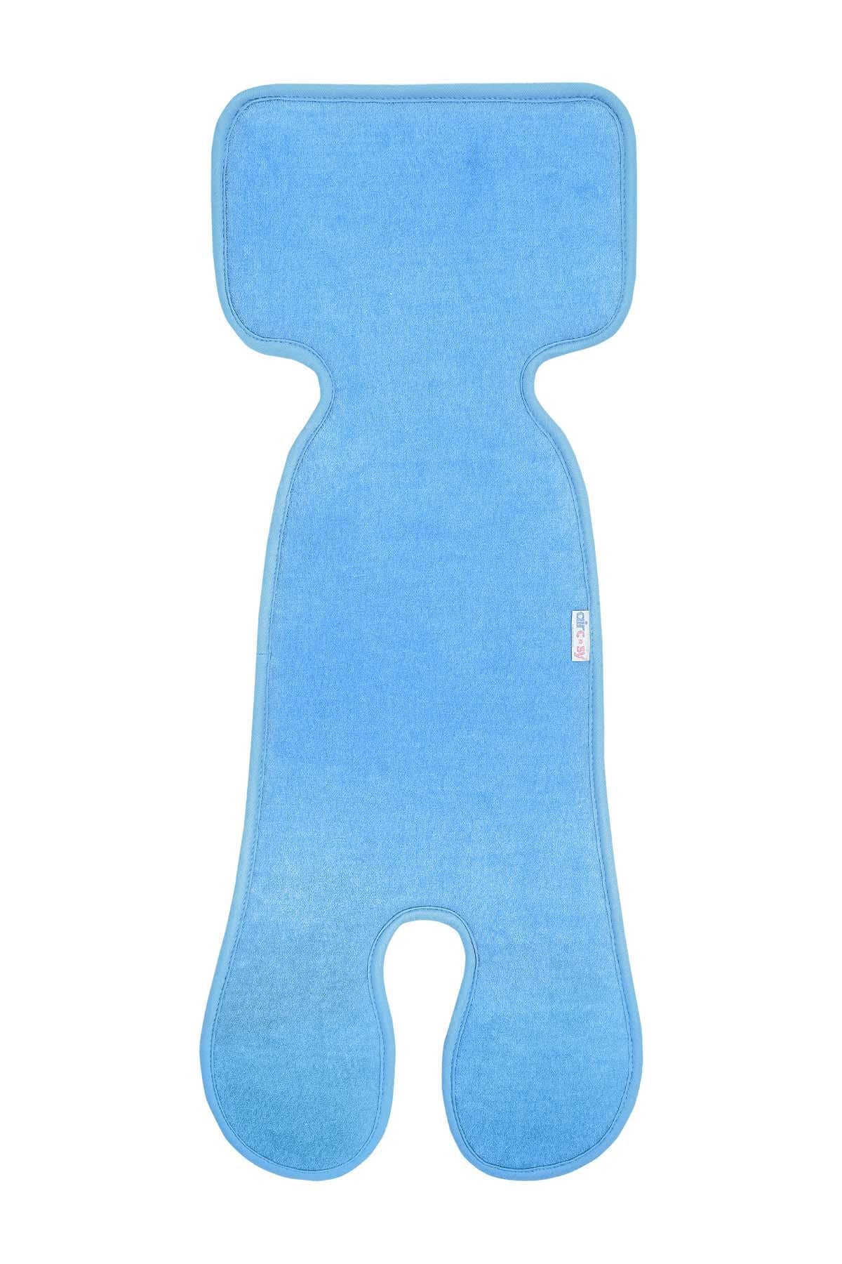 Organic Cotton Blue Baby Car Seat Cushion (0-1 Years) | Soft and Supportive Comfort