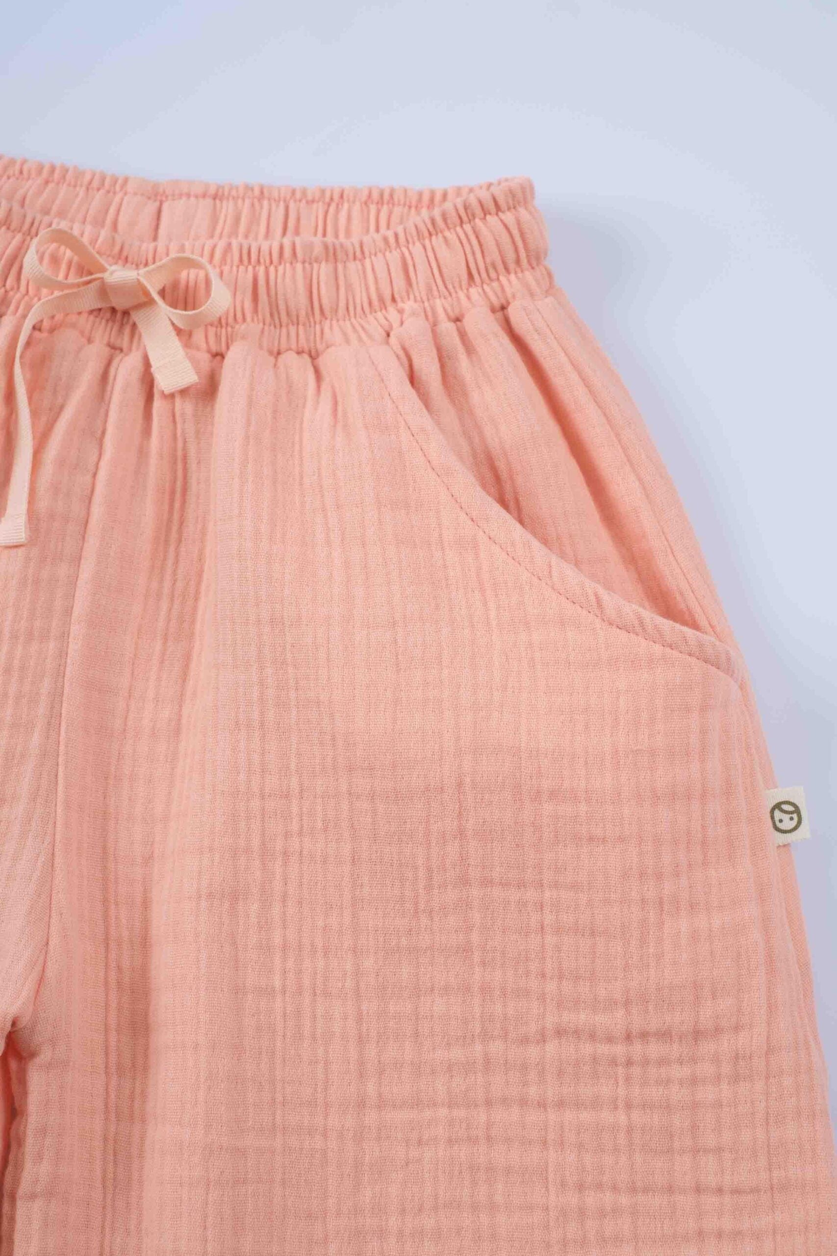 Organic Cotton Muslin Palazzo Pants for Kids in Pink - Soft and Comfortable