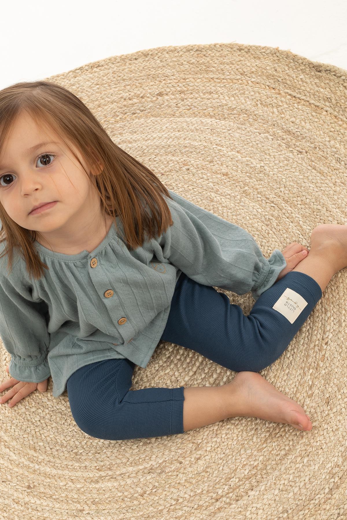 Organic Cotton Muslin Shirt for Kids in Blue - Soft and Breathable