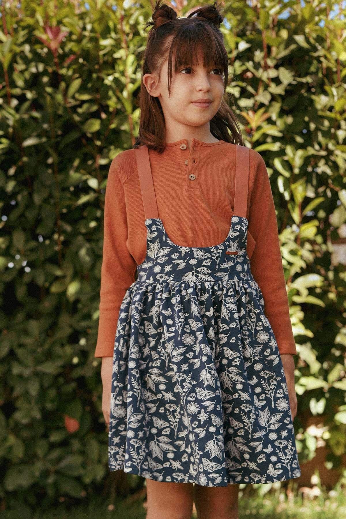 Organic Cotton Gilet Dress - Navy Blue | Comfortable and Stylish