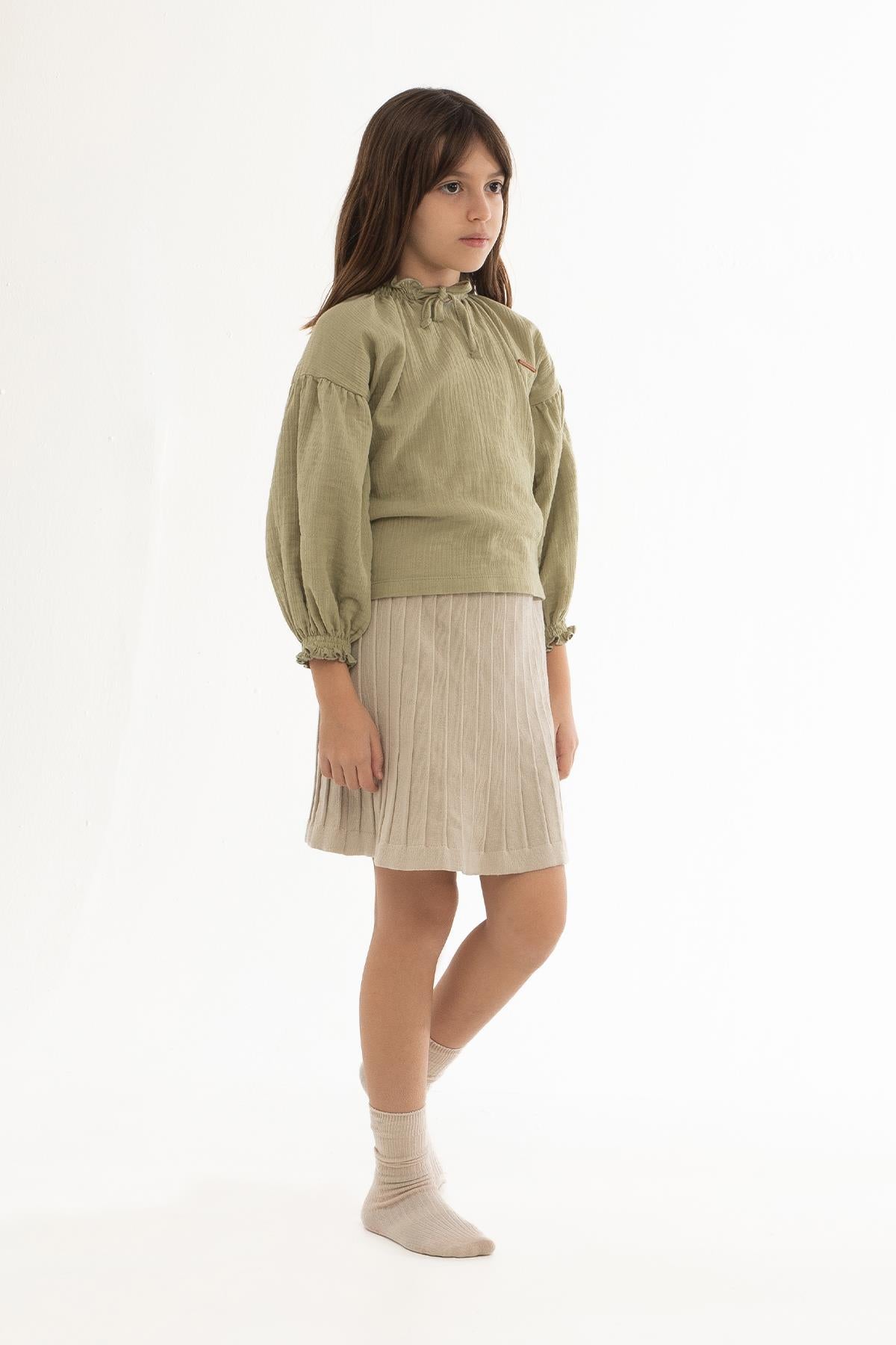 Organic Cotton Oversized Muslin Shirt in Khaki | Lightweight and Breathable