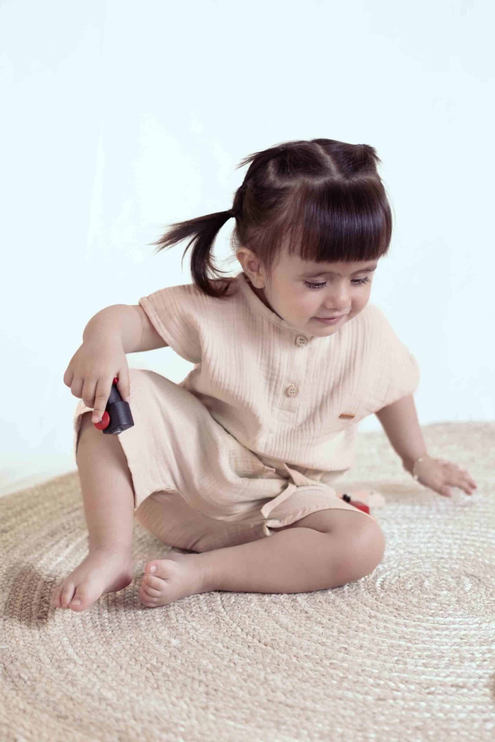 Organic Cotton Muslin Set in Beige - Quick-Drying and Absorbent