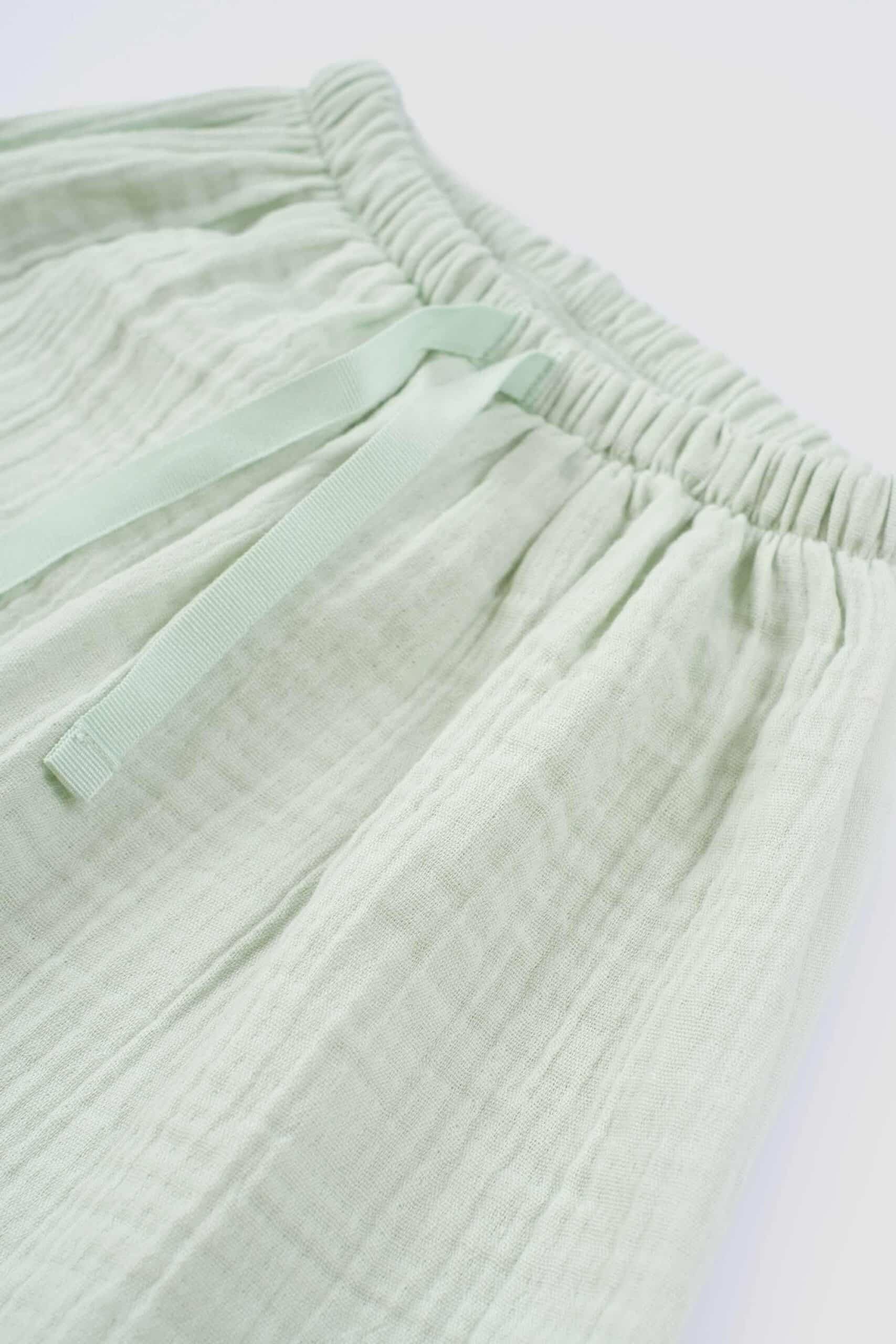 Organic Cotton Muslin Trousers for Kids - Green | Soft and Durable