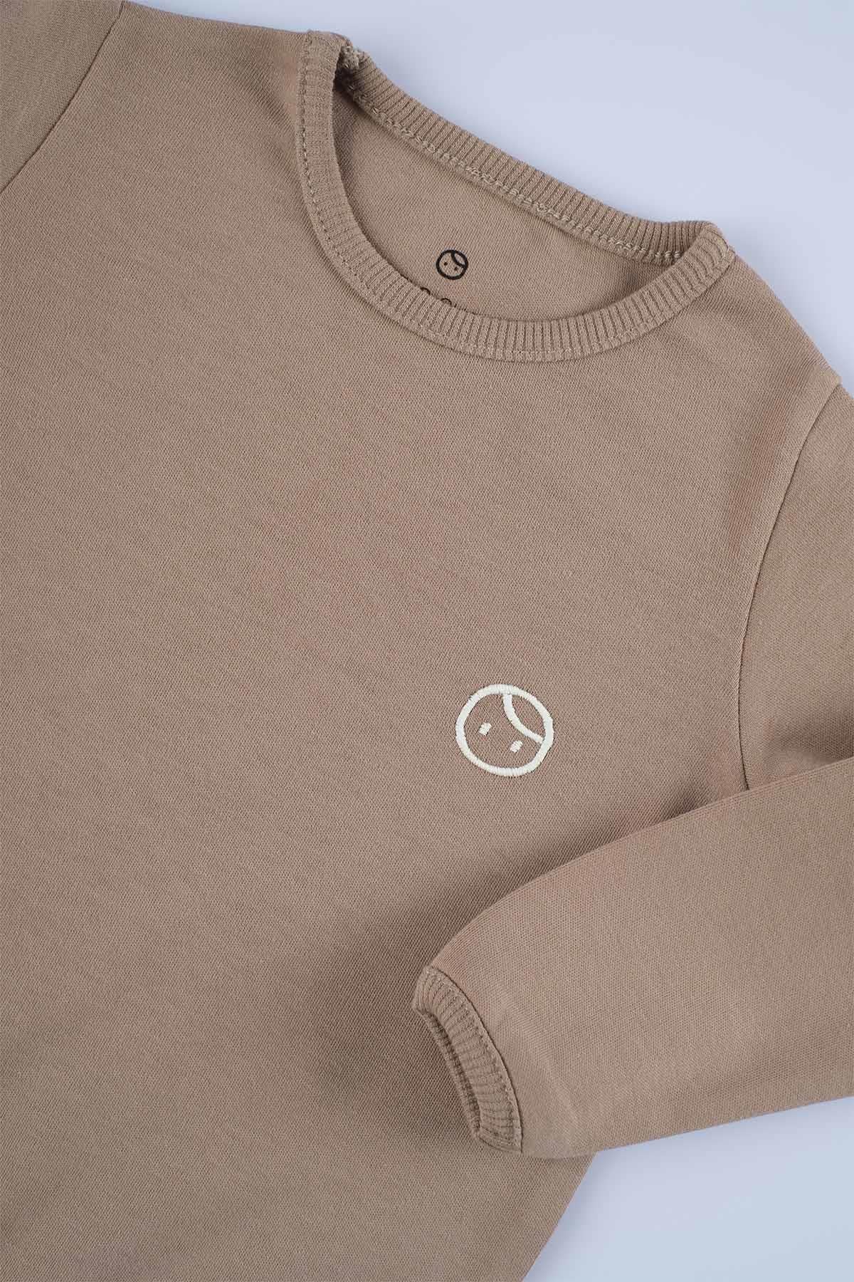 Brown Organic Cotton Sweatshirt for Kids - Soft & Eco-Friendly