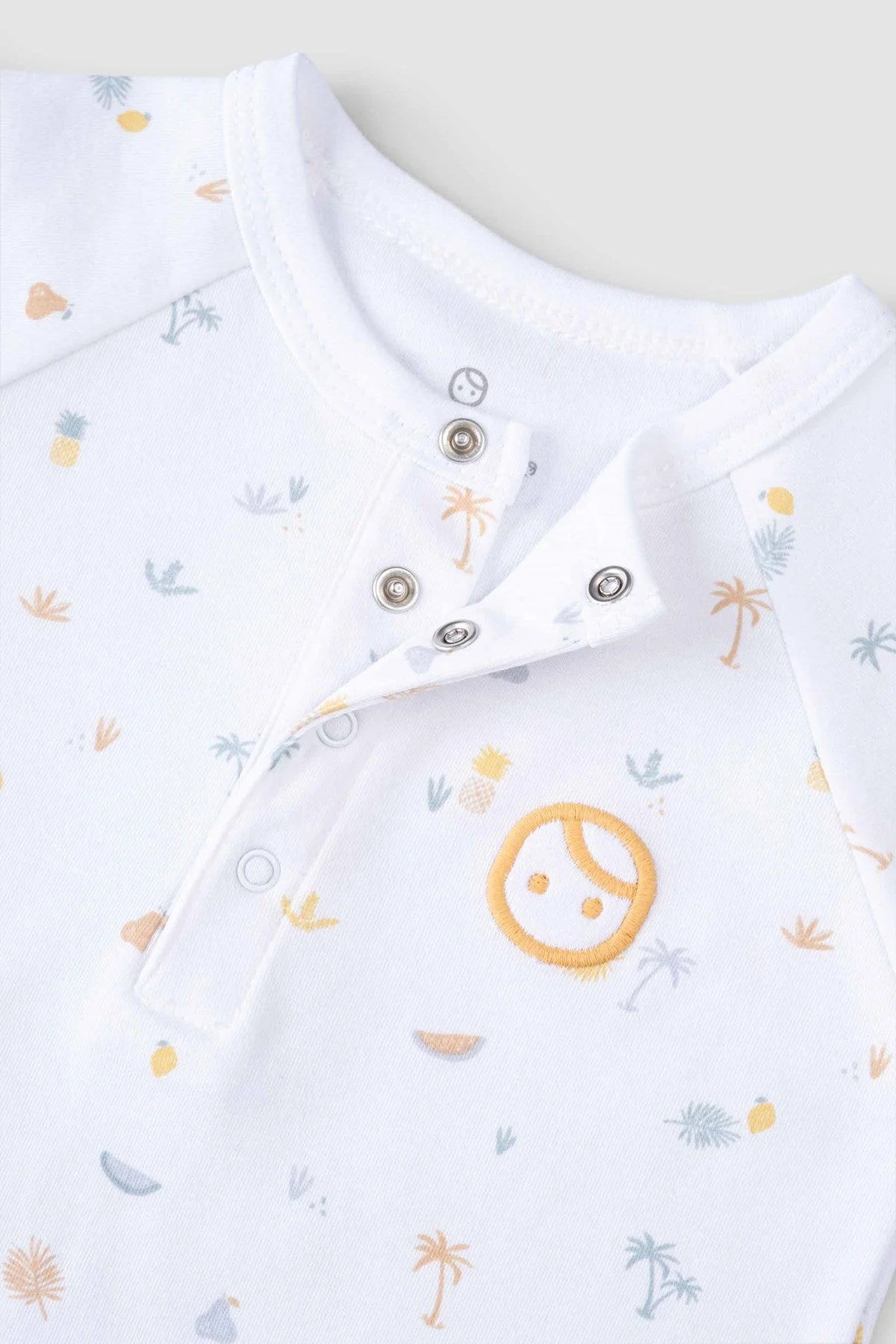 Organic Cotton Short Sleeve Baby Romper - Picnic