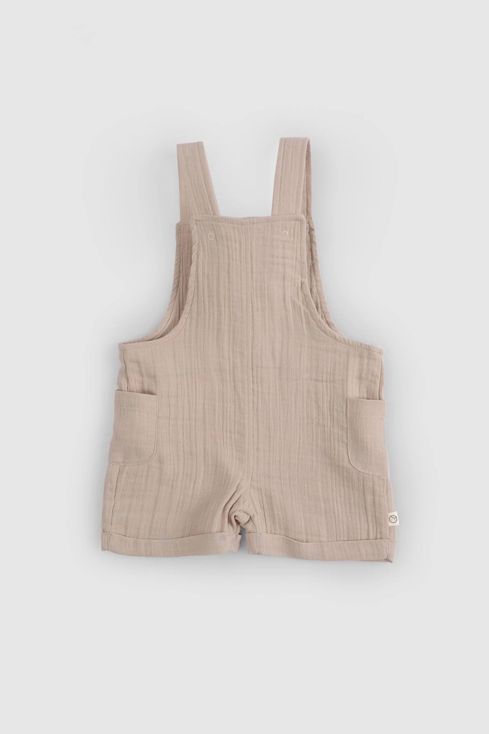 Organic Cotton Muslin Baby Overall - Beige