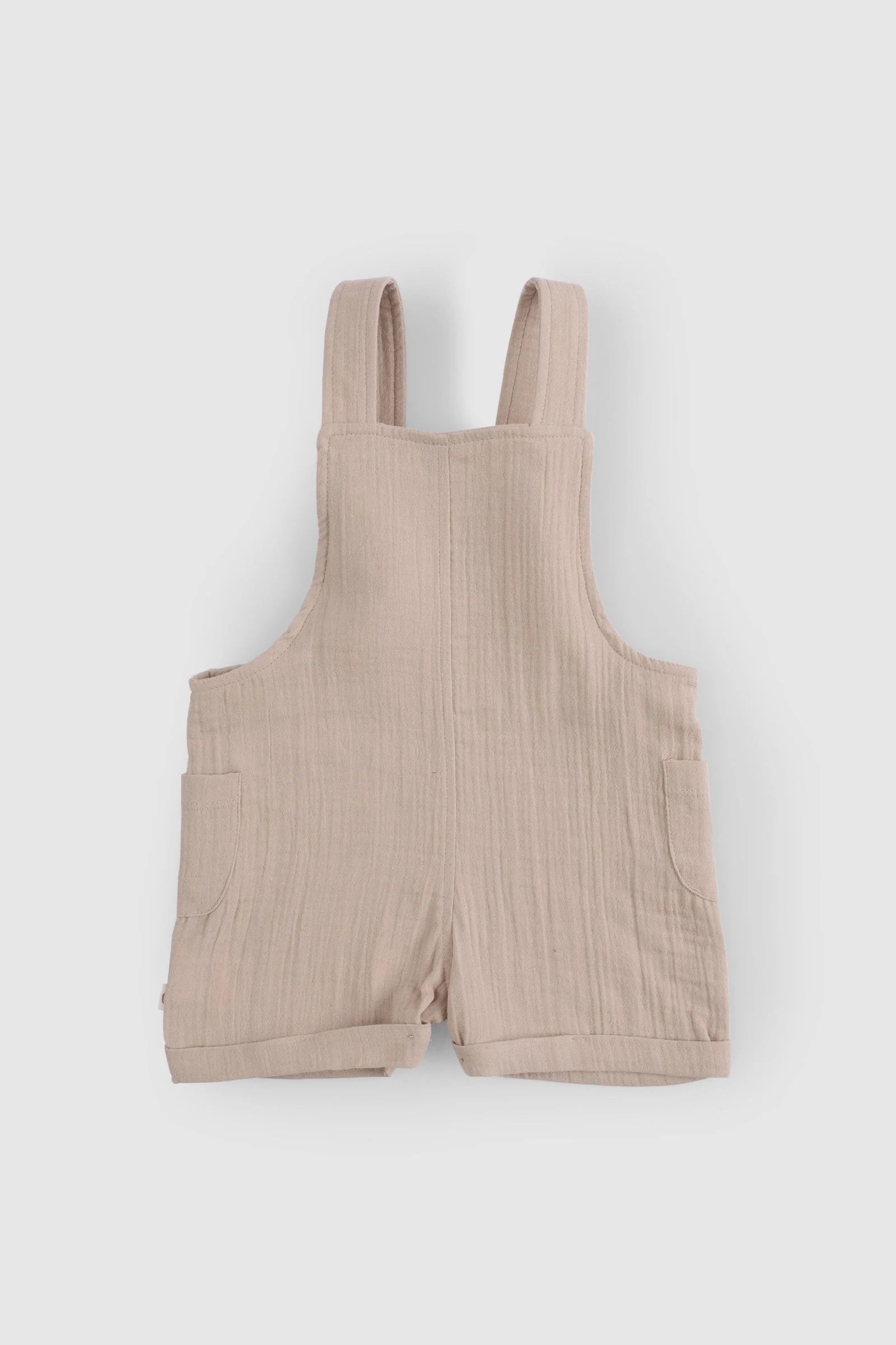 Organic Cotton Muslin Baby Overall - Beige