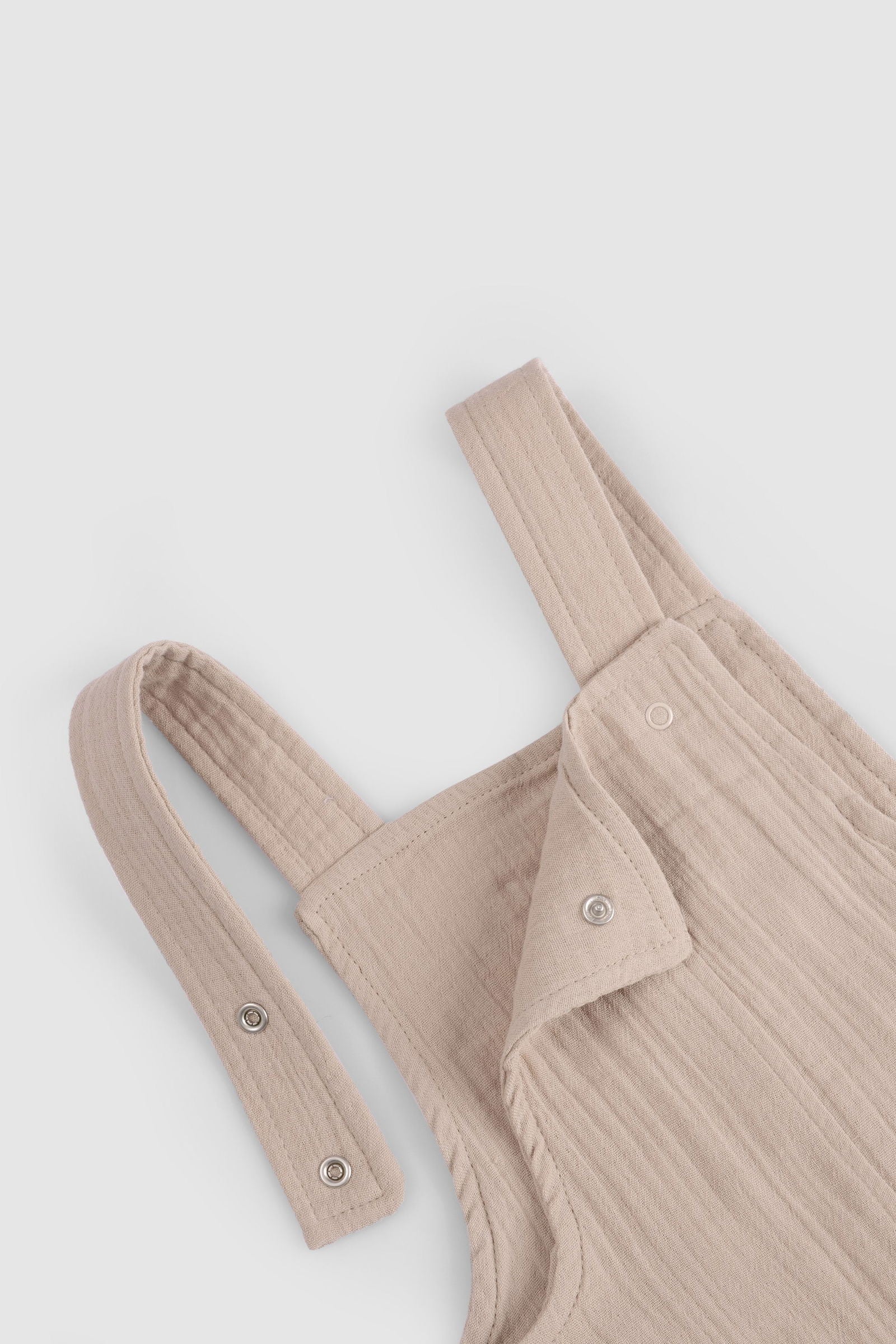 Organic Cotton Muslin Baby Overall - Beige