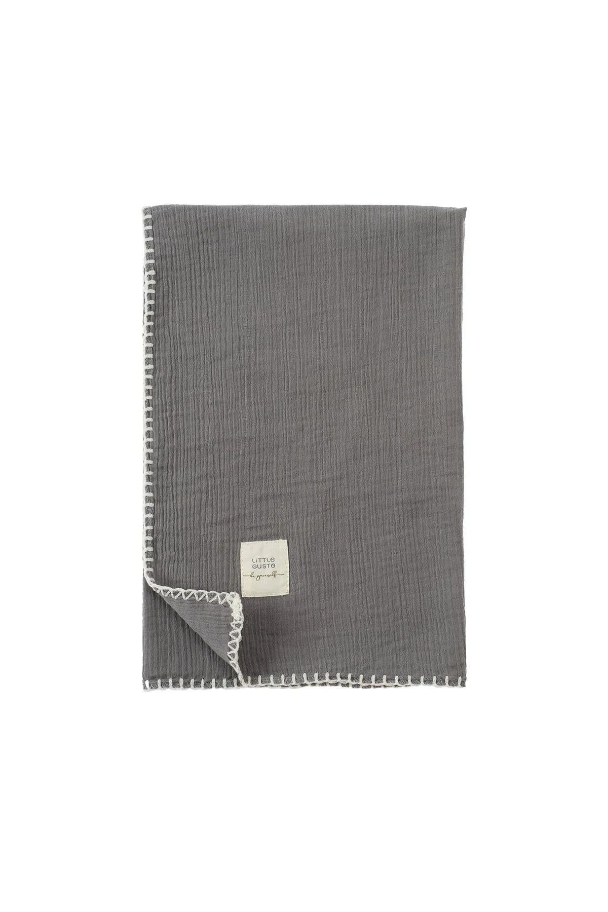 Organic Cotton Muslin Swaddle 75x75 cm - Grey
