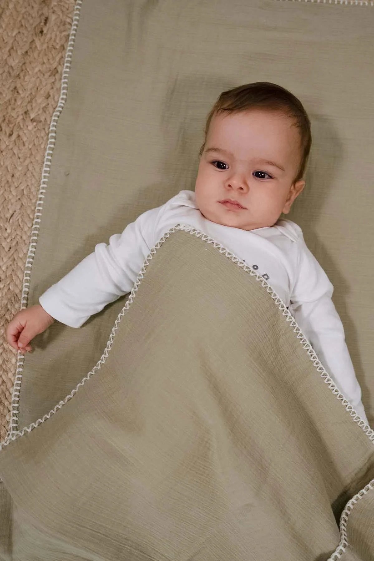 Organic Cotton Muslin Swaddle 75x75 cm - Khaki