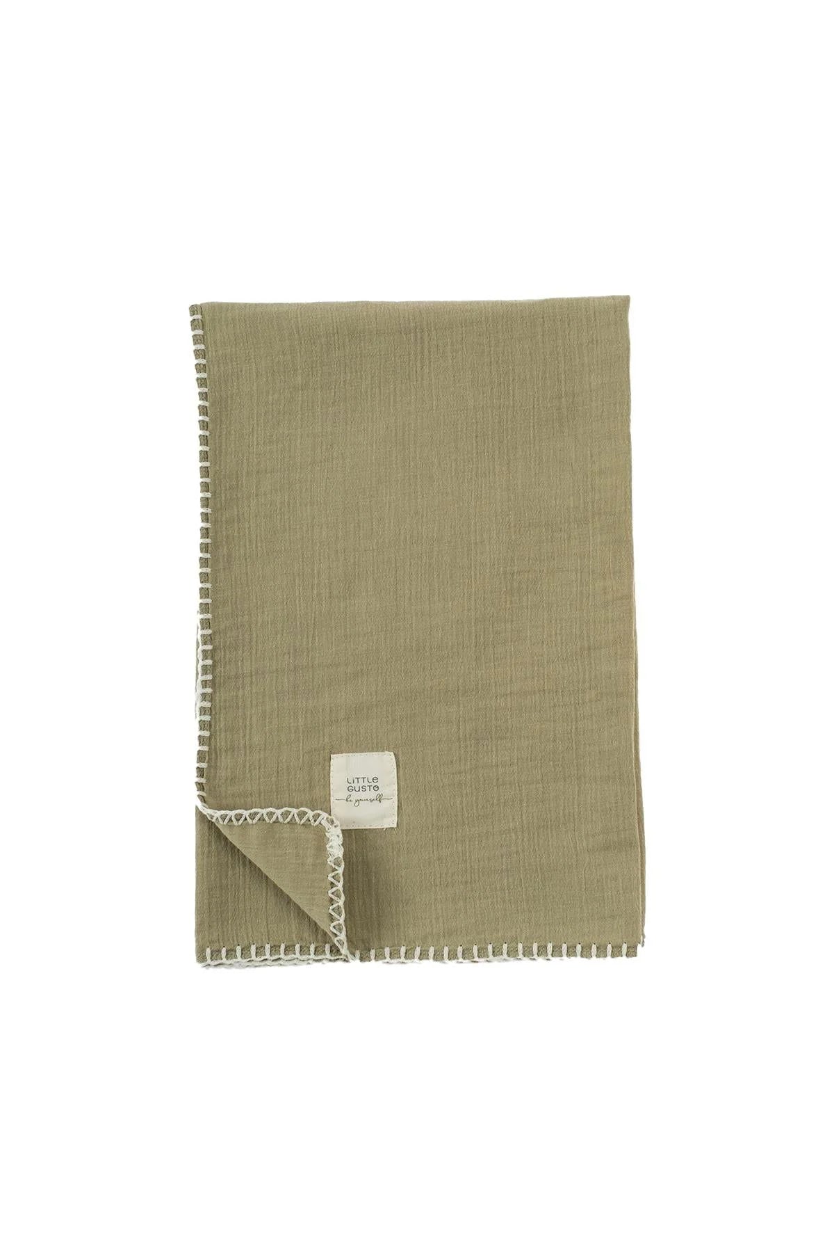 Organic Cotton Muslin Swaddle 75x75 cm - Khaki