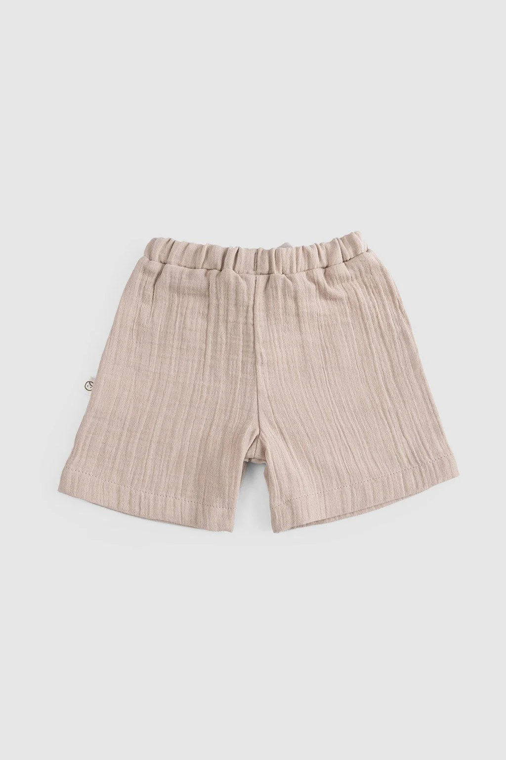 Organic Cotton Muslin Baby Short - Beige
