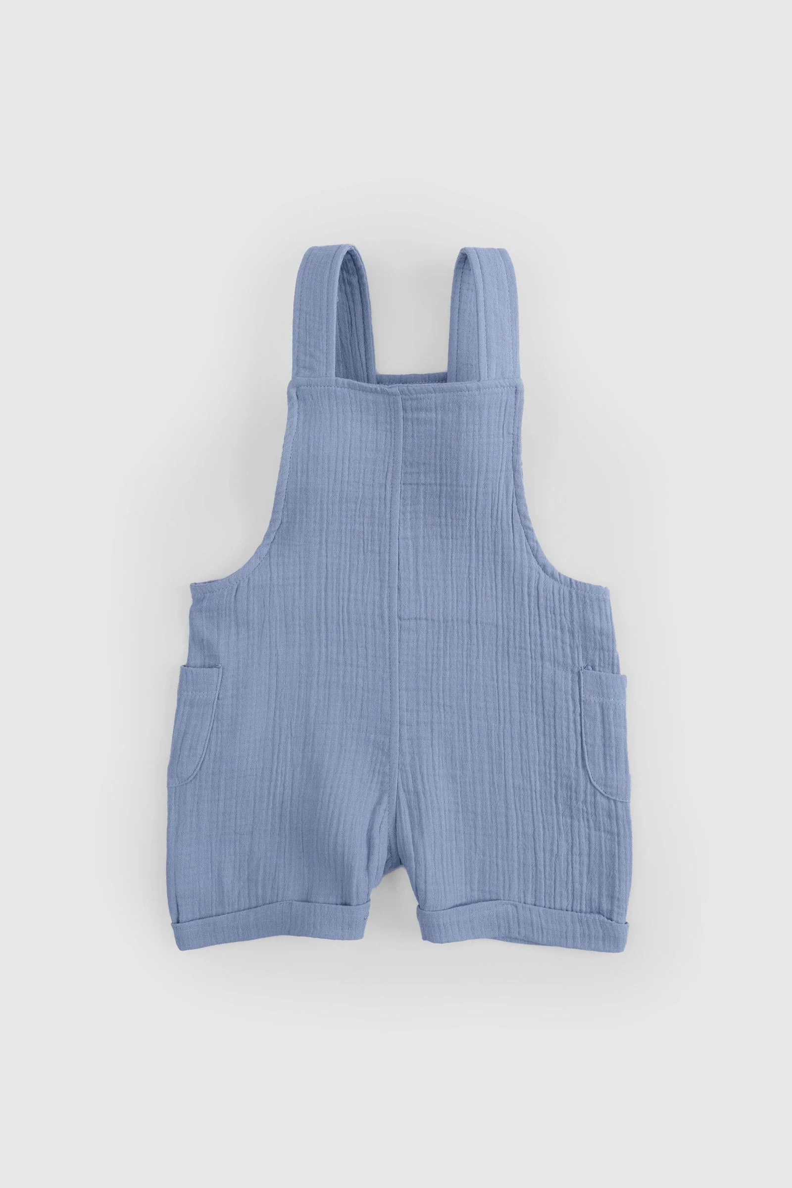 Organic Cotton Muslin Baby Overall - Blue