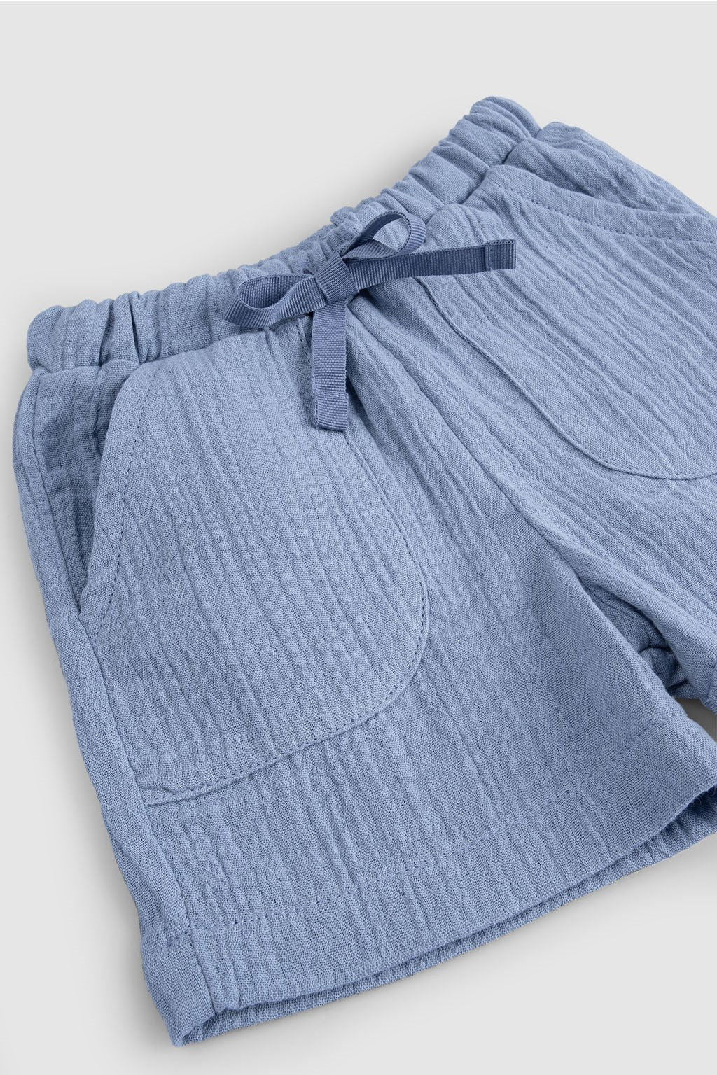 Organic Cotton Muslin Baby Short - Blue