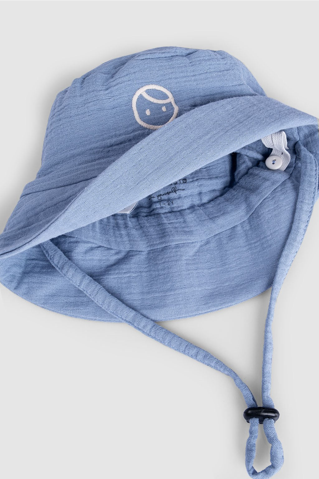 Organic Cotton Muslin Fisherman Baby Hat - Blue