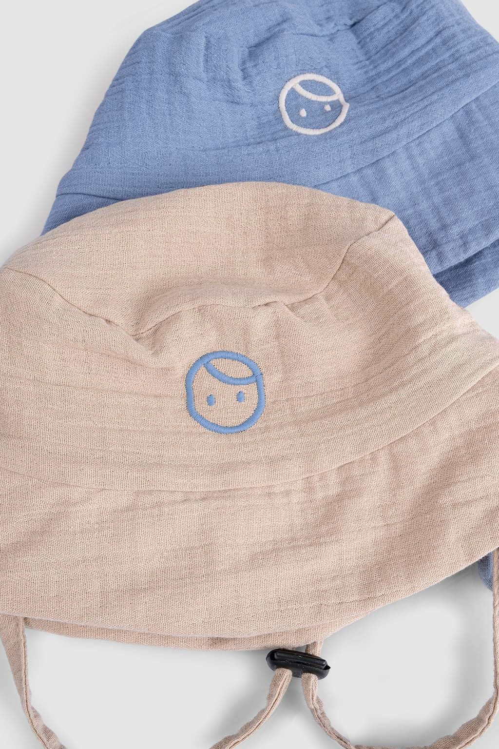 Organic Cotton Muslin Fisherman Baby Hat - Blue