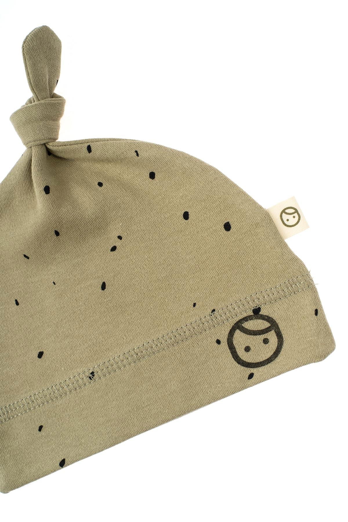 Organic Cotton Newborn Baby Hat - Cosmos Khaki