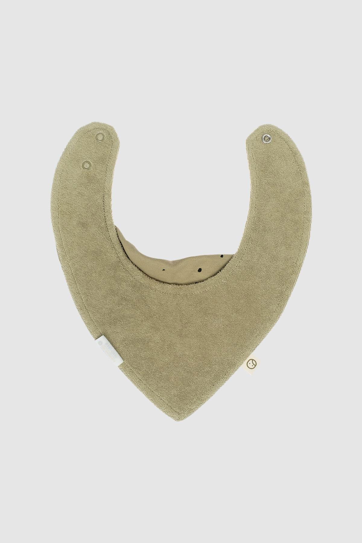 Liquid Proof Organic Cotton Scarf Bib - Cosmos Khaki