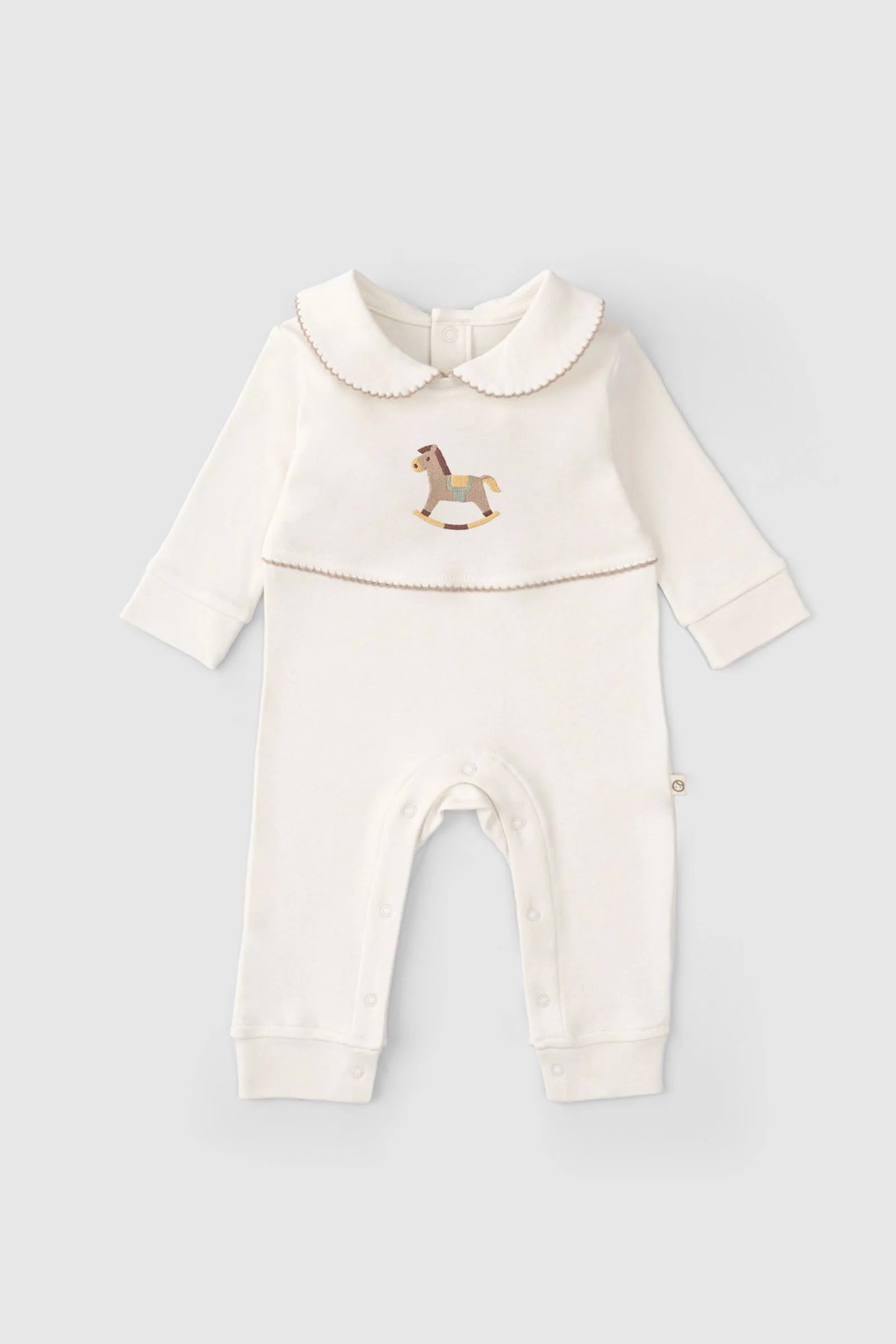 Organic Cotton Onesie with Snaps - Playtime Horse