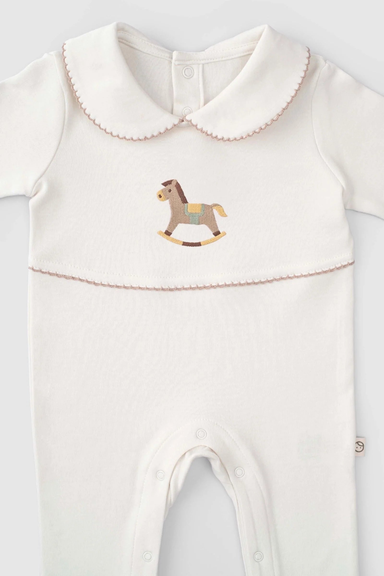 Organic Cotton Onesie with Snaps - Playtime Horse
