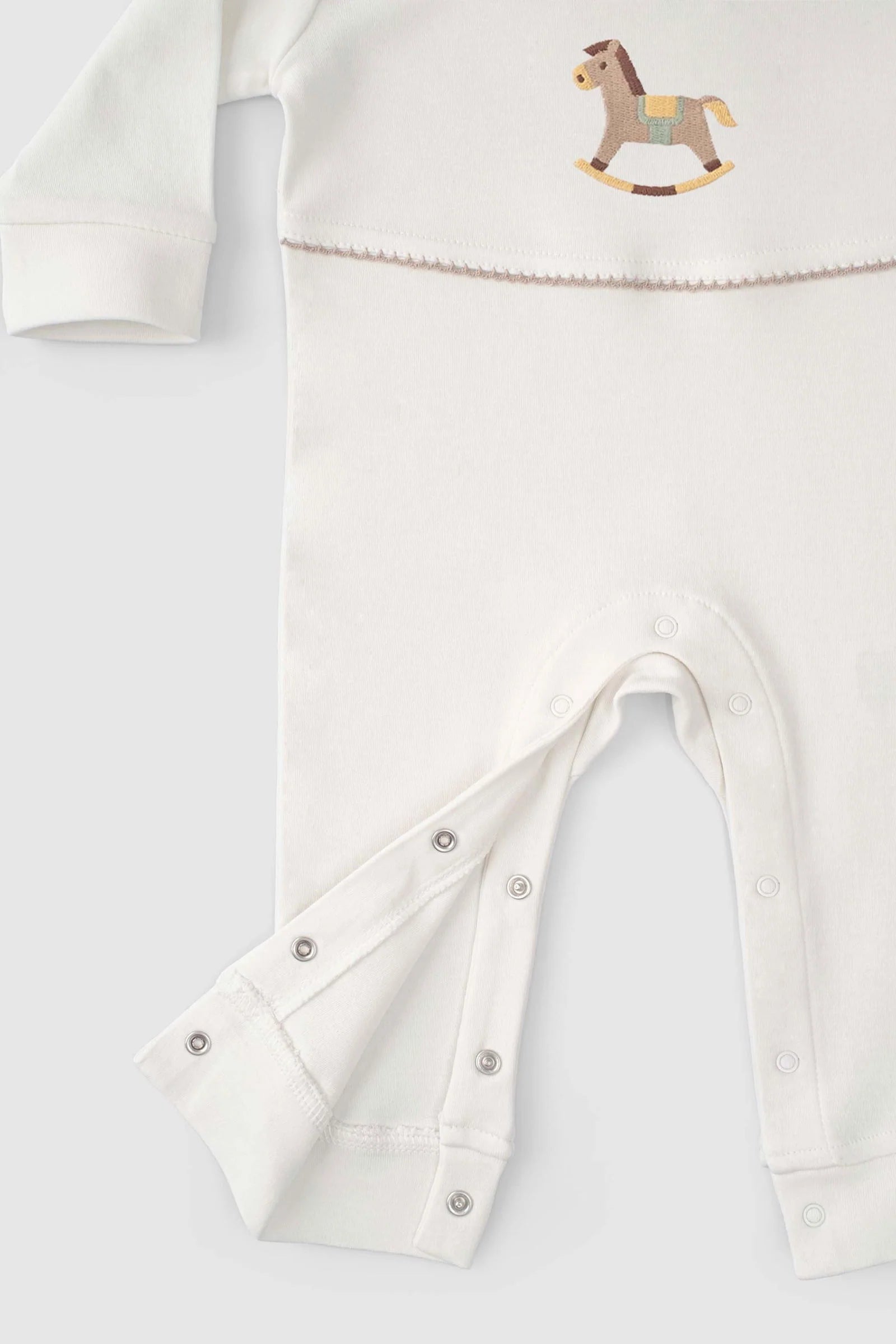 Organic Cotton Onesie with Snaps - Playtime Horse