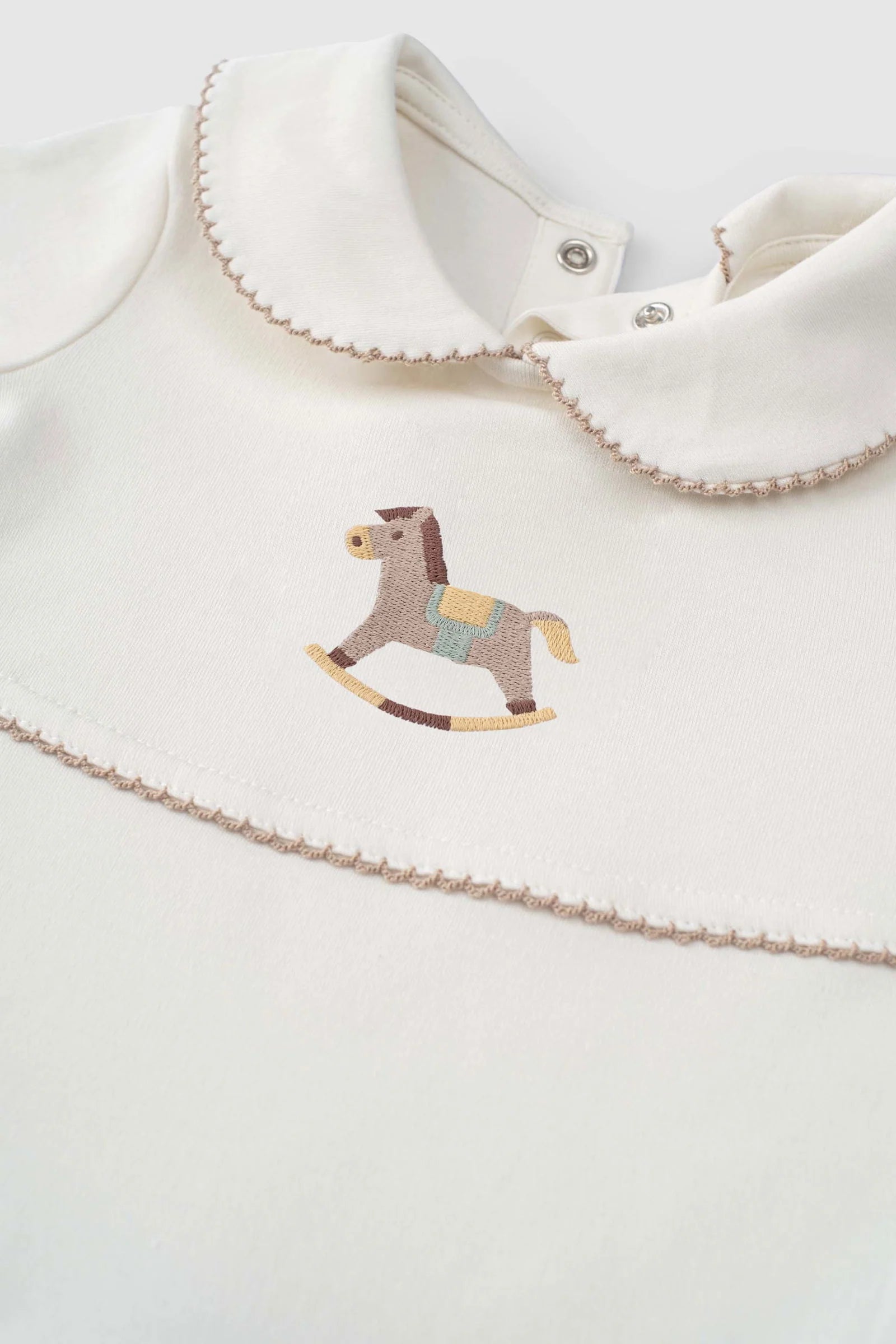 Organic Cotton Onesie with Snaps - Playtime Horse