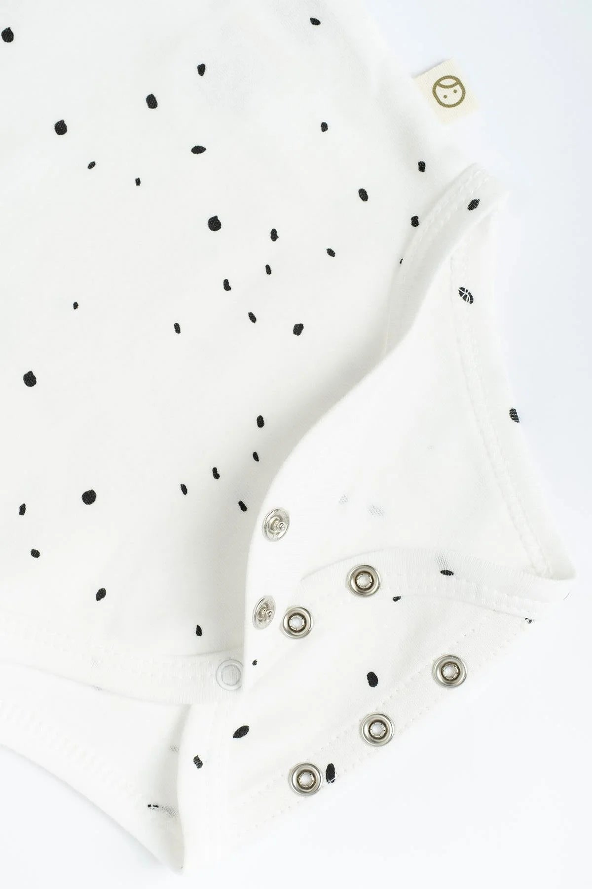 Organic Cotton Long Sleeve Bodysuit with Snap - White Cosmos