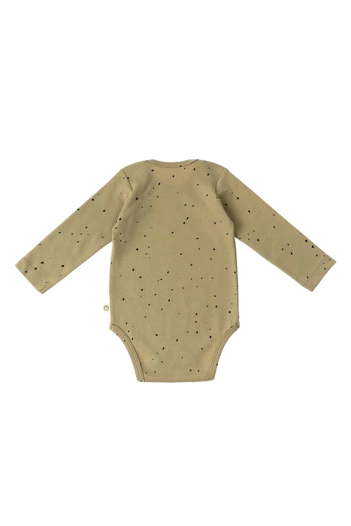 Organic Cotton Long Sleeve Bodysuit - Cosmos Khaki