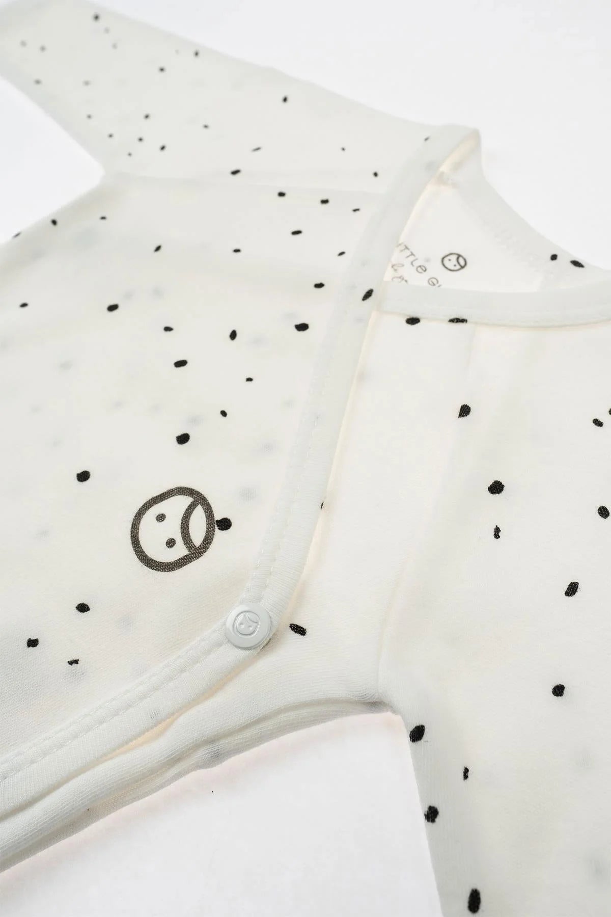 Organic Cotton Long Sleeve Kimono Bodysuit - Cosmos White