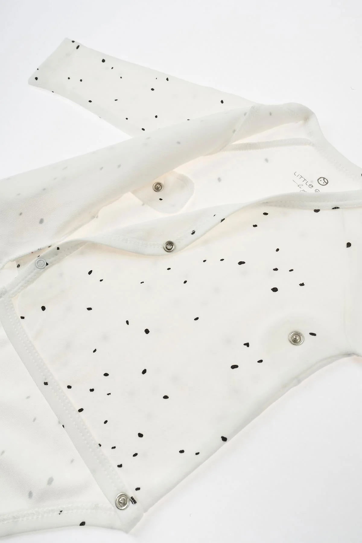 Organic Cotton Long Sleeve Kimono Bodysuit - Cosmos White