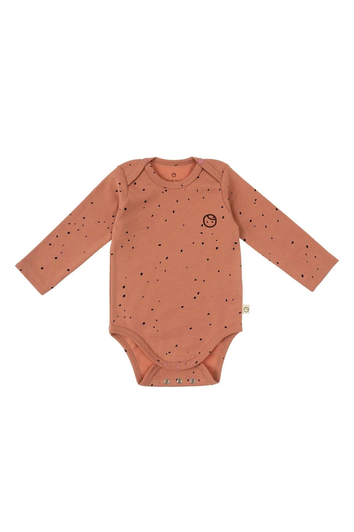 Organic Cotton Long Sleeve Bodysuit with Snap - Pink Cosmos