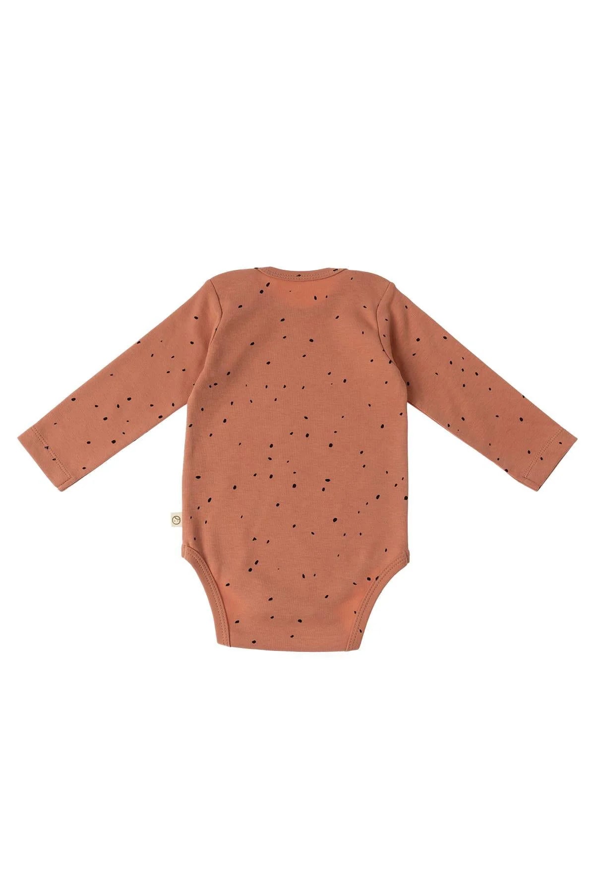 Organic Cotton Long Sleeve Bodysuit with Snap - Pink Cosmos