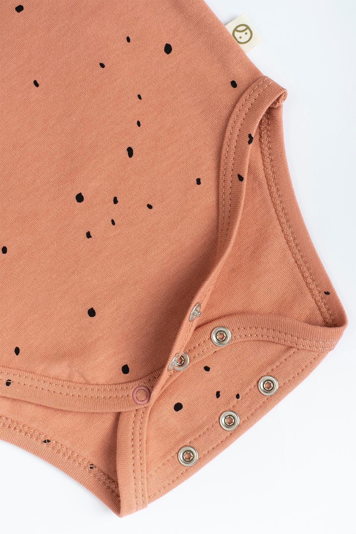 Organic Cotton Long Sleeve Bodysuit with Snap - Pink Cosmos