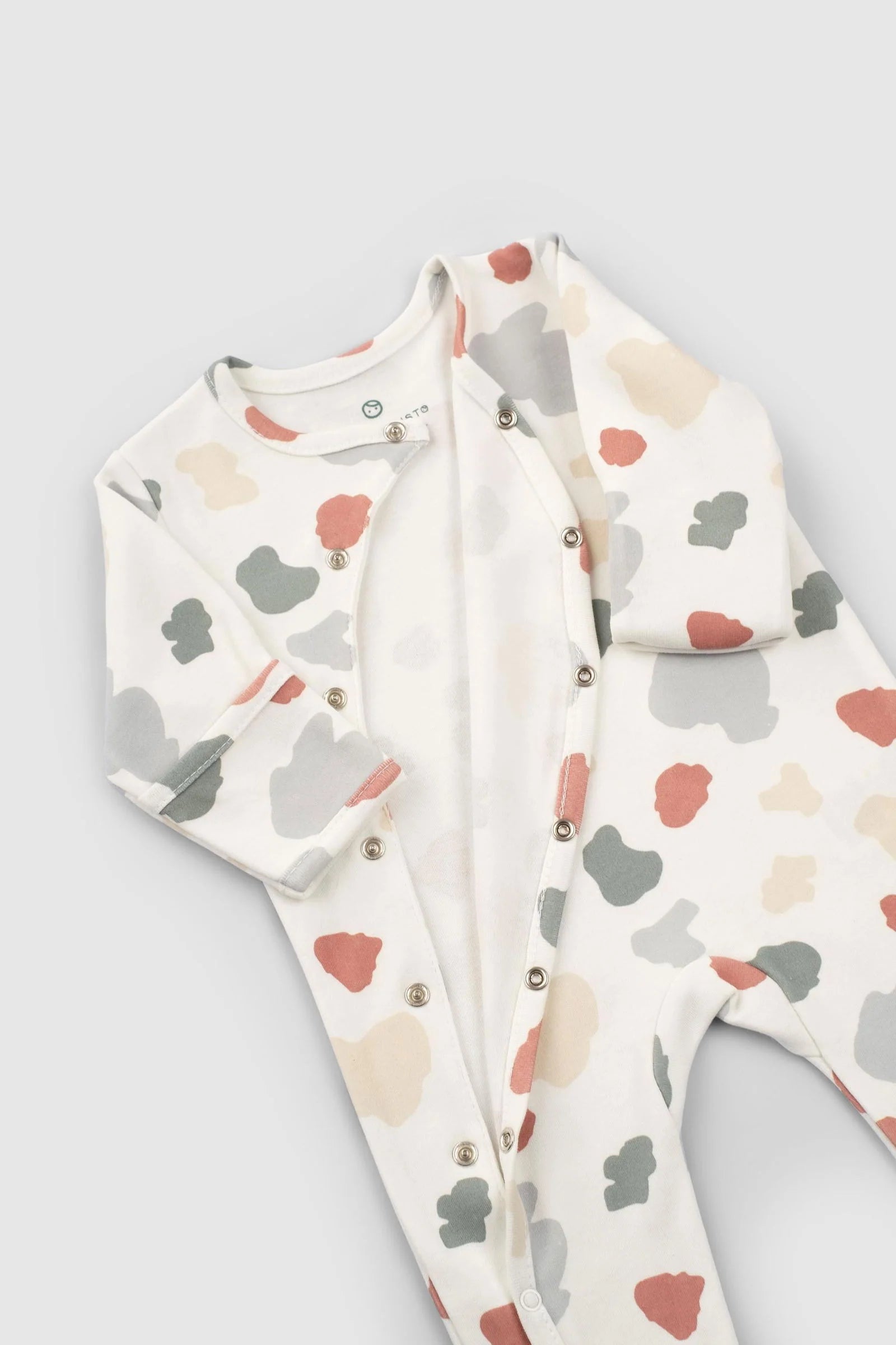 Organic Cotton Footed Onesie Set with Animal Print (3 pack)