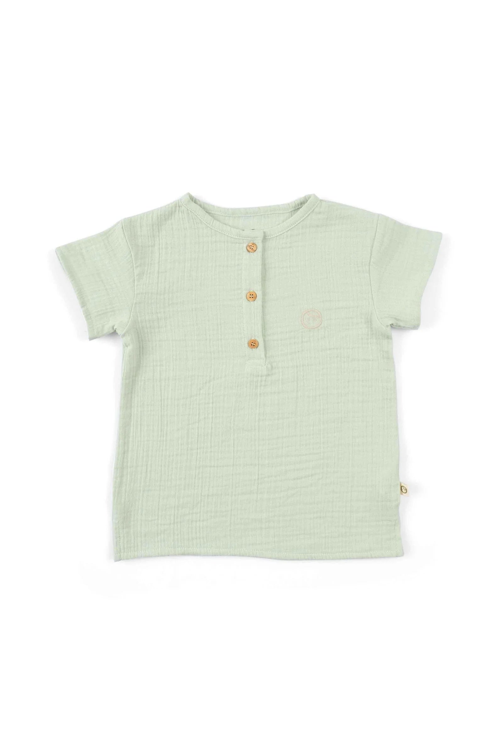 Organic Cotton Muslin T-Shirt - Green