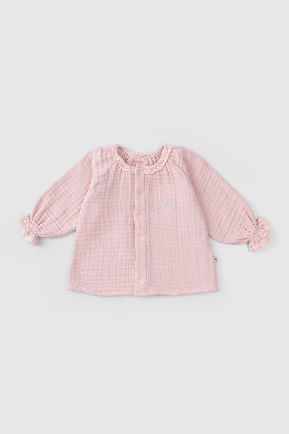 Organic Cotton Muslin Shirt - Pink