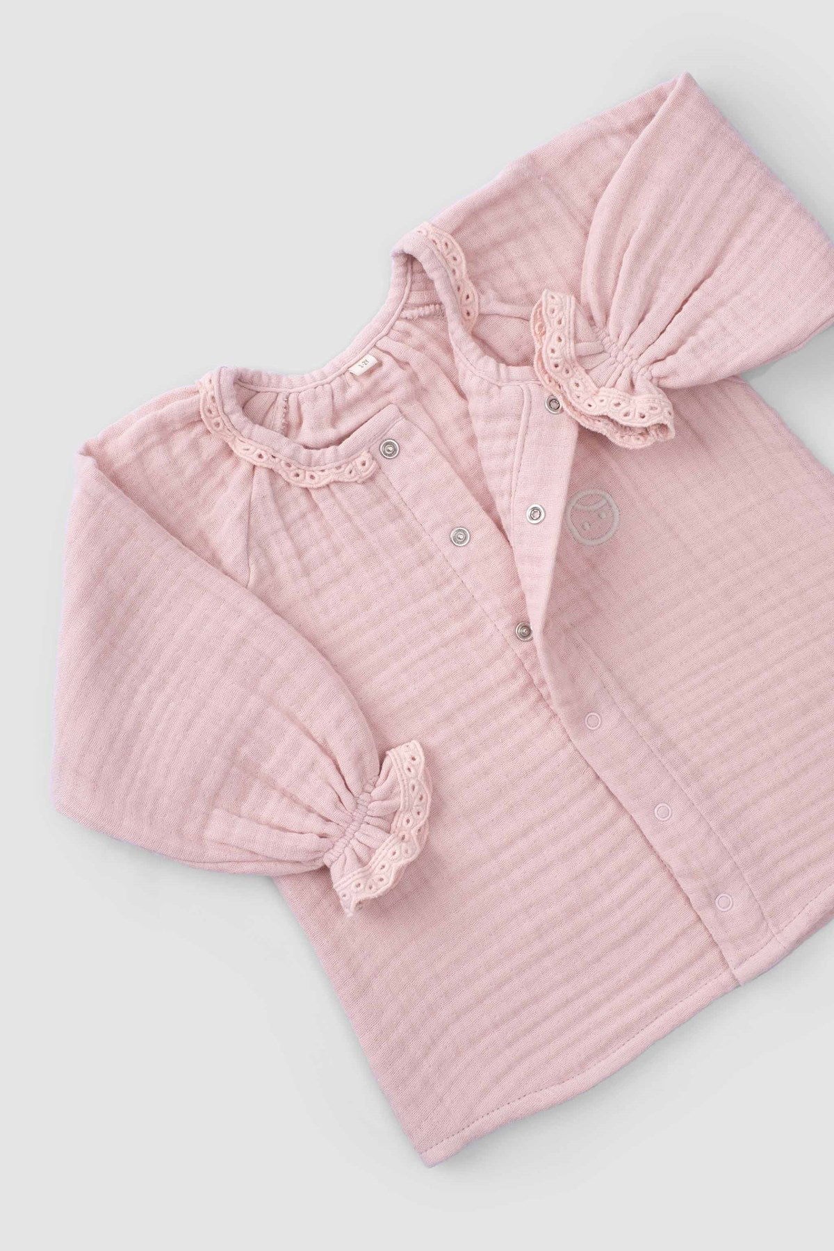 Organic Cotton Muslin Shirt - Pink