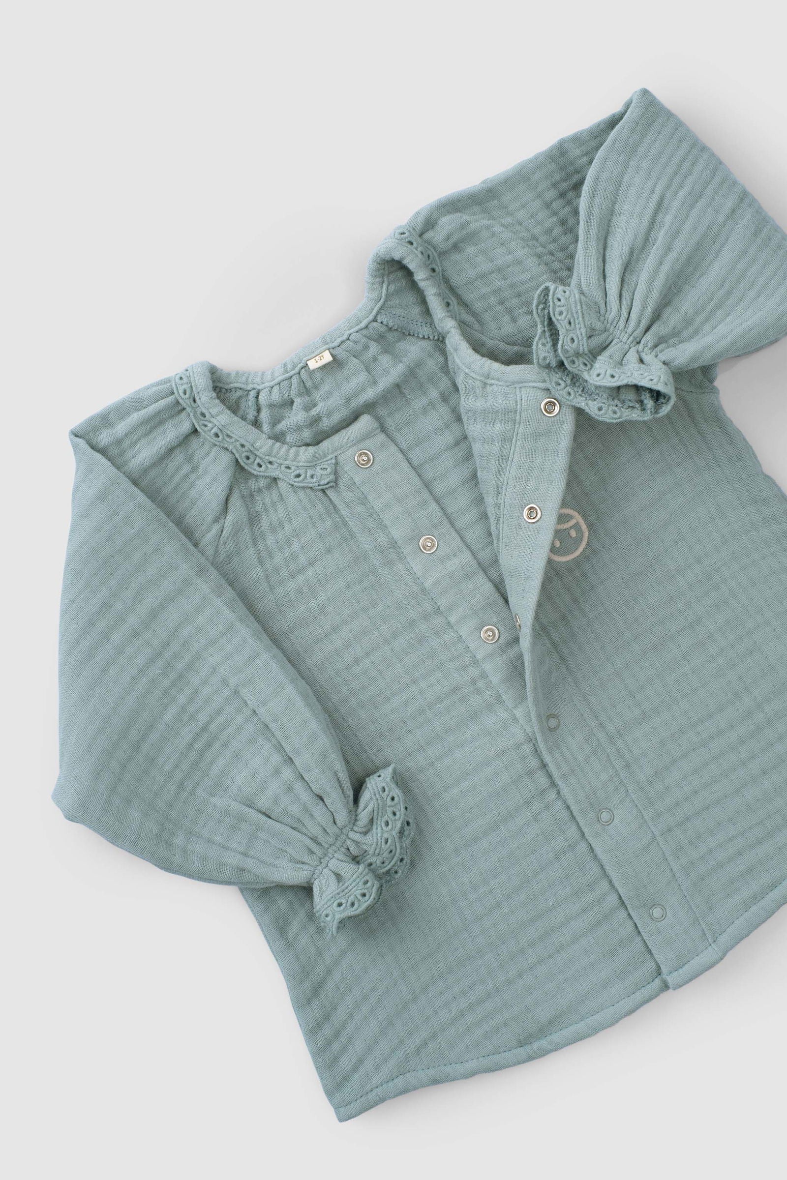 Organic Cotton Muslin Shirt - Green