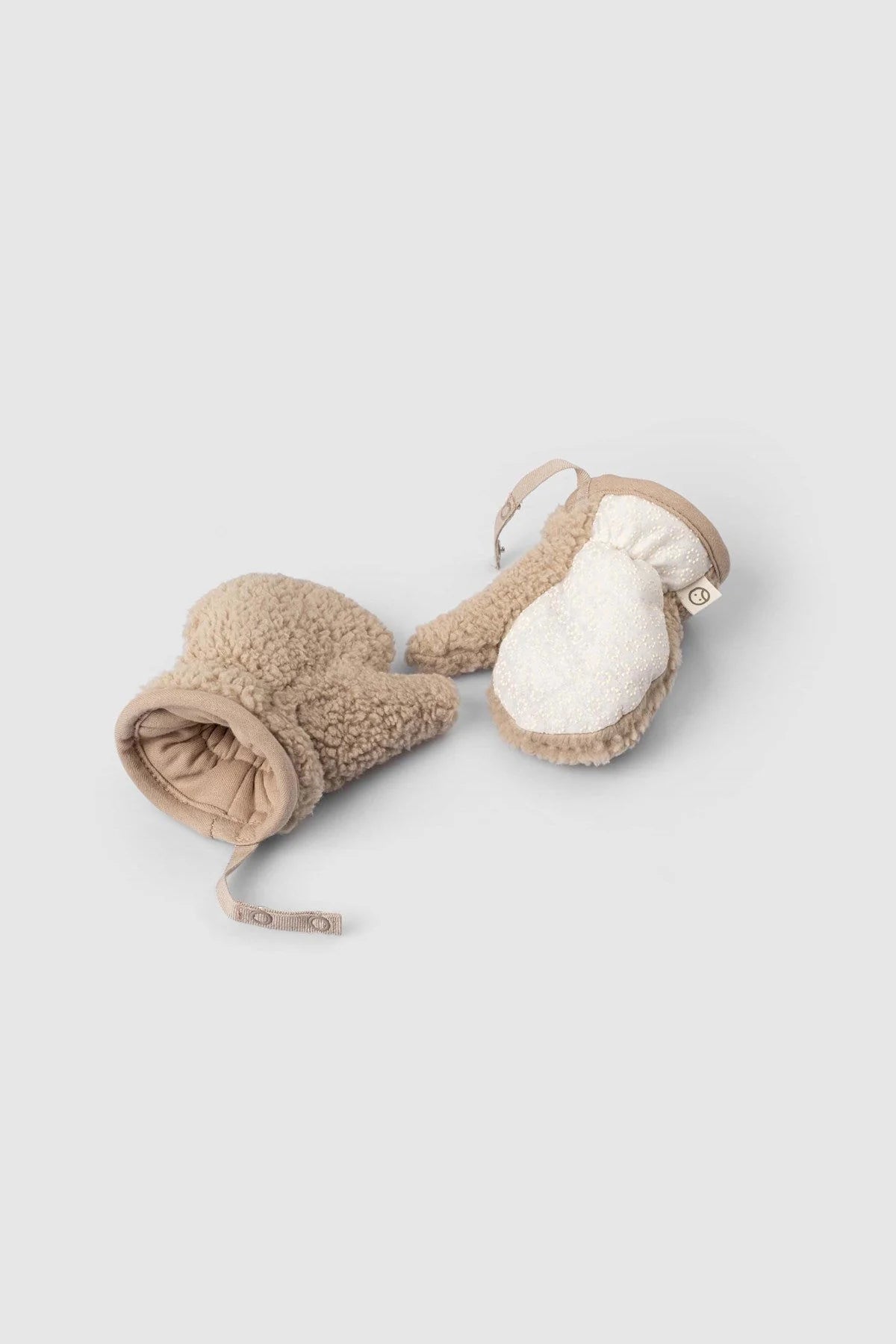 Wellsoft Organic Cotton Hooded Baby Jacket with Gloves - Beige