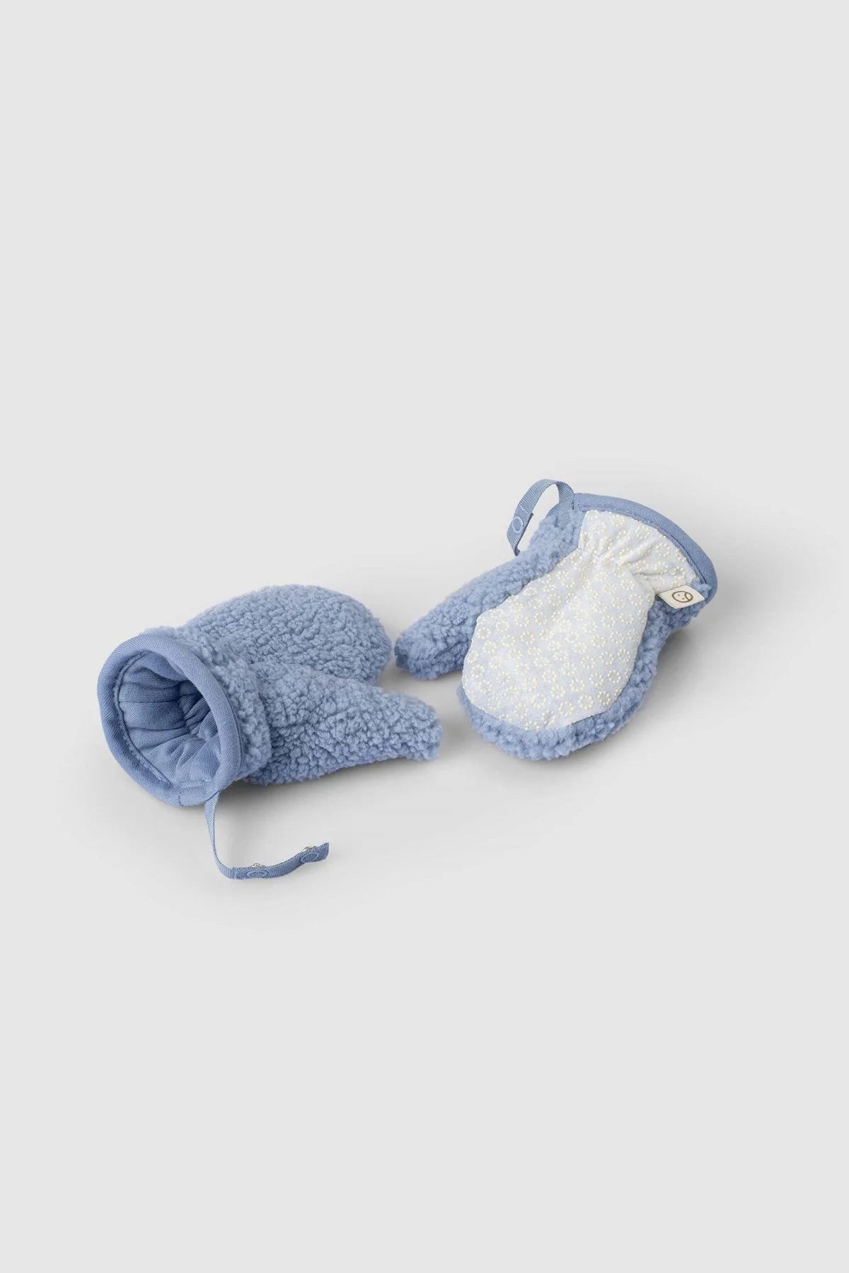 Wellsoft Organic Cotton Hooded Baby Jacket with Gloves - Blue