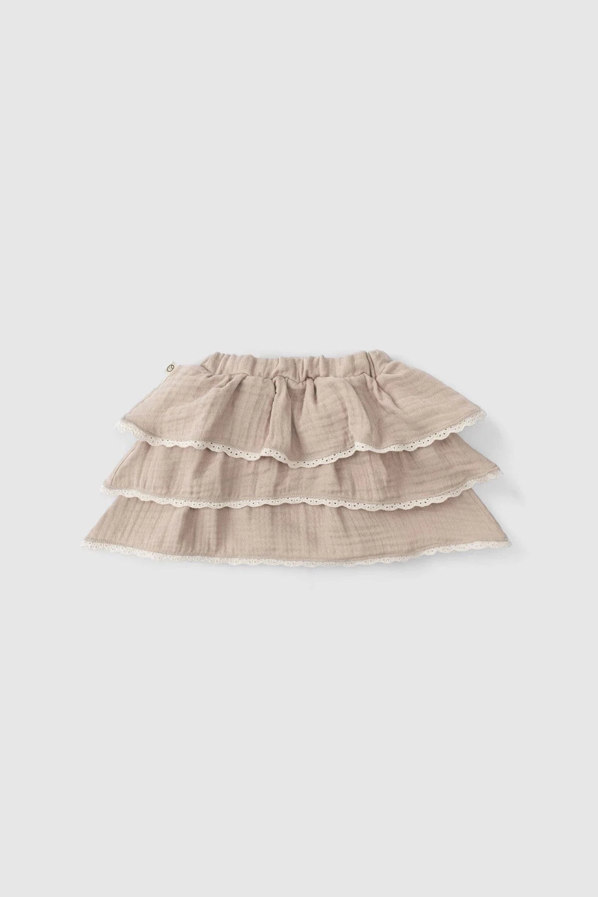 Organic Cotton Muslin Tiered Skirt with Bloomer - Beige