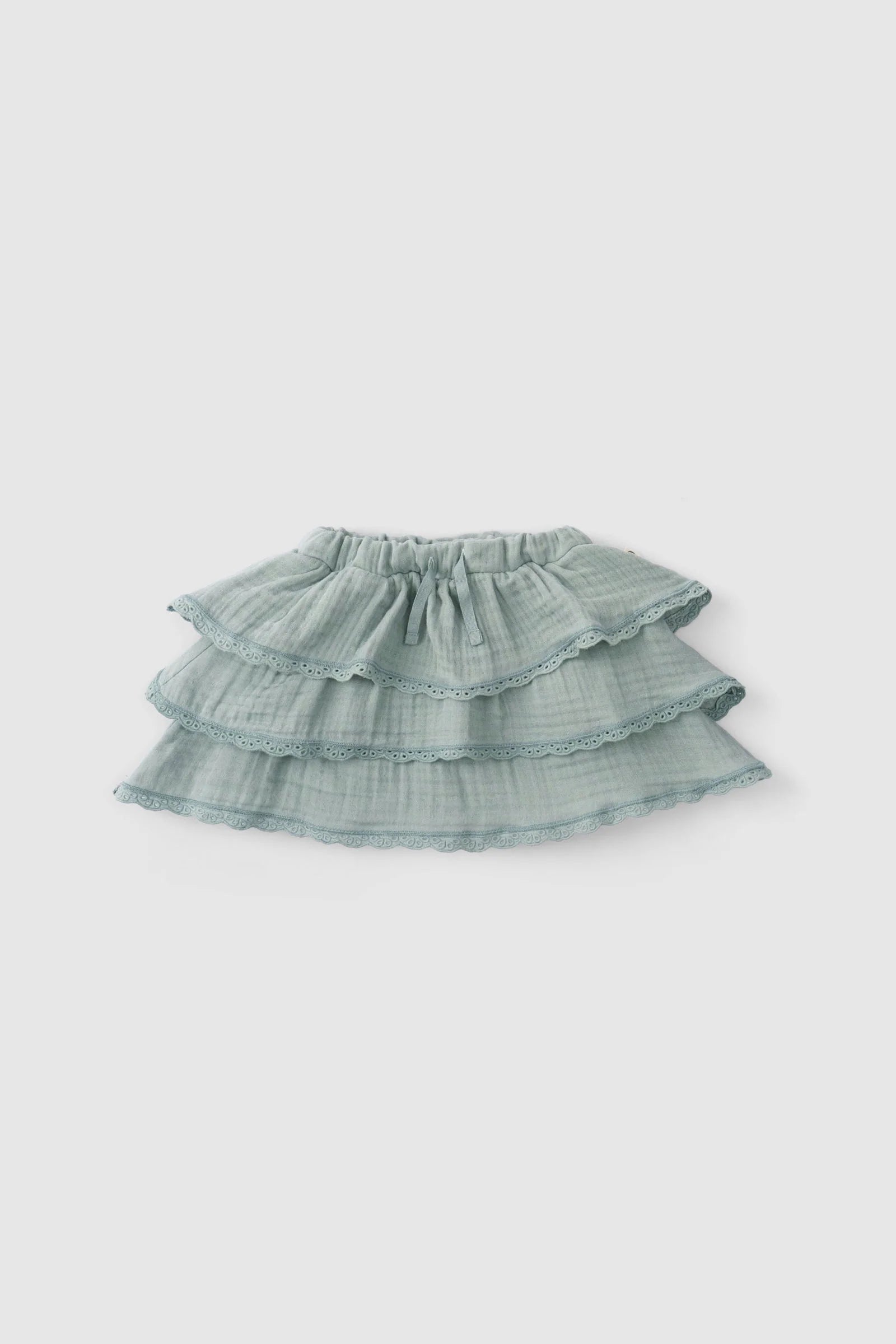 Organic Cotton Muslin Tiered Skirt with Bloomer - Green