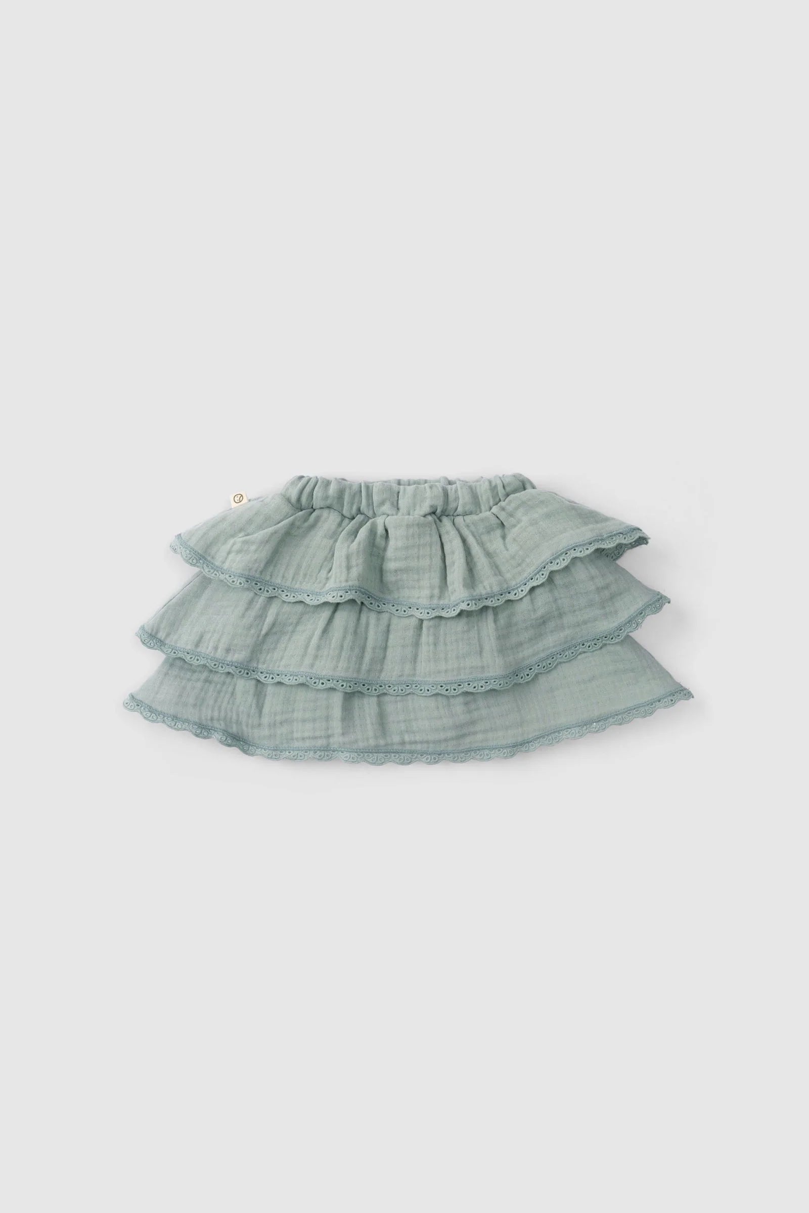Organic Cotton Muslin Tiered Skirt with Bloomer - Green