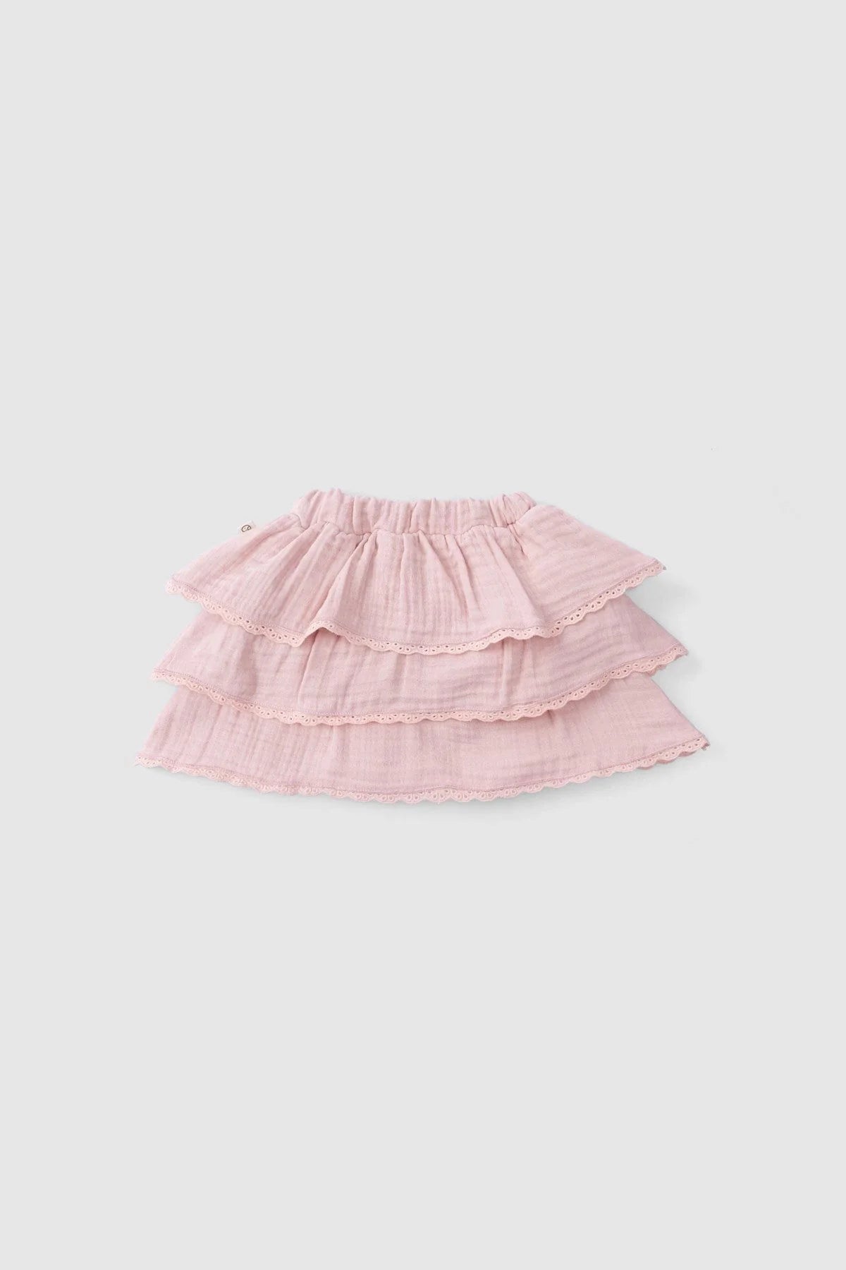 Organic Cotton Muslin Tiered Skirt with Bloomer - Pink