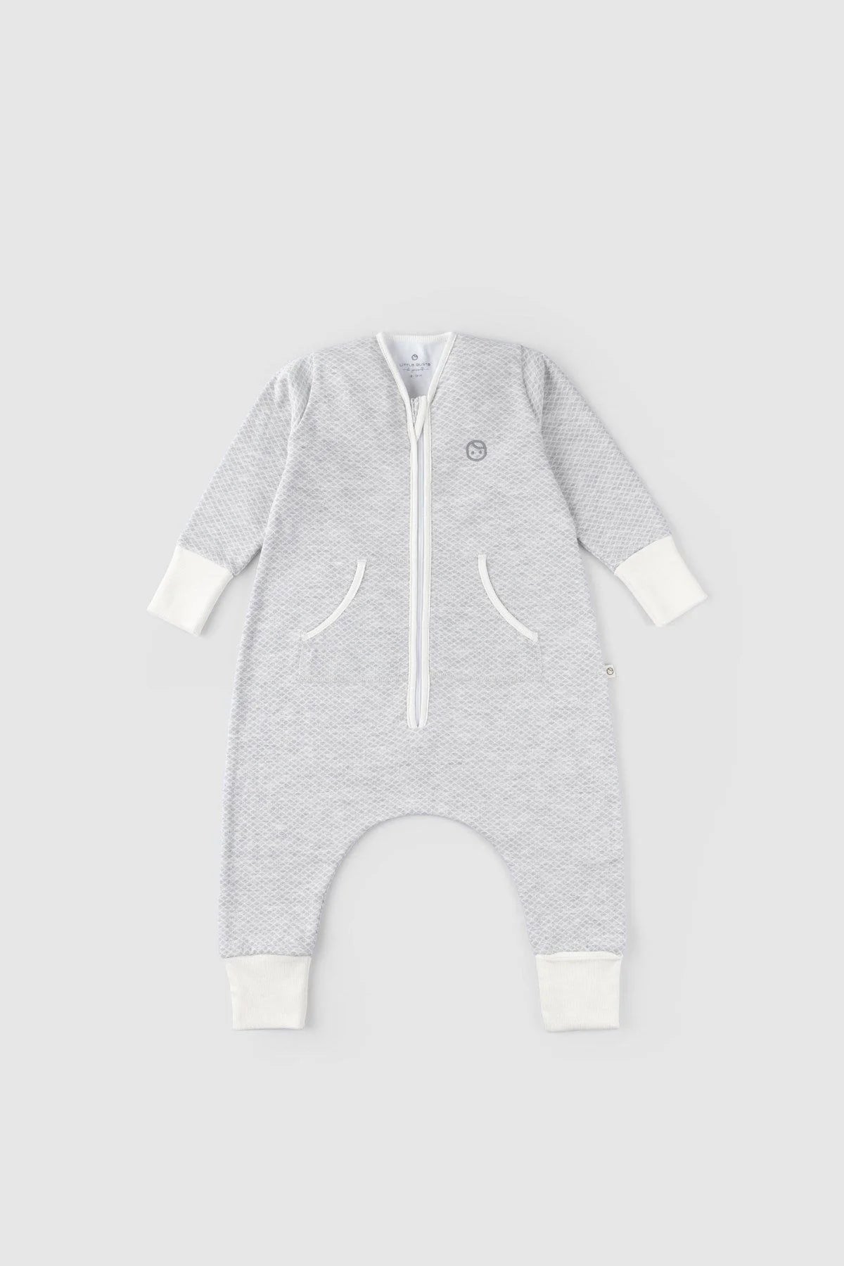 Organic Cotton Quilted Onesie - Gray